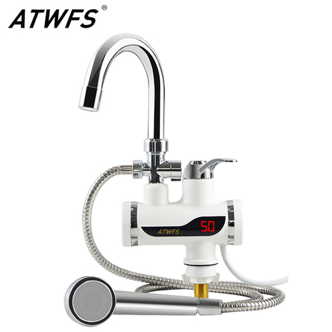 ATWFS Water Heater Tap 220v Kitchen Faucet Instantaneous Water Heater Shower Instant Heaters Tankless Water Heating ► Photo 1/6