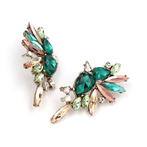 JURAN 2022 New Vintage simple green crystal earrings fashion women statement earring girl party summer beach jewelry wholesale ► Photo 1/6