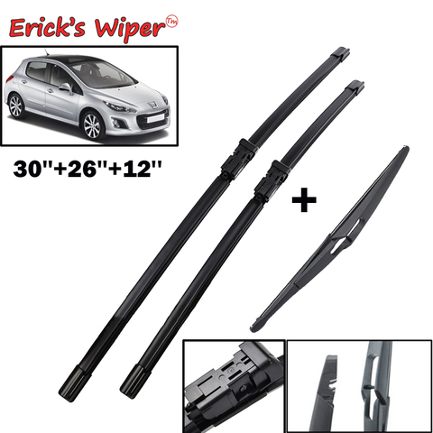 Erick's Wiper Front Rear Wiper Blades Set For Peugeot 308 T7 Hatchback 2007-2013 Windshield Windscreen Front Window 30