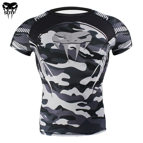 SOTF Chinese Dragon Camouflage Exercise Breathable Wear MMA Boxing jerseys tiger muay thai rashguard jiu jitsu t shirt mma sauna ► Photo 1/6