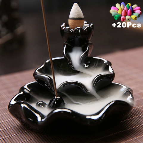 Free 20cones Creative Home Decor Backflow Stick Incense Burner Ceramic Censer Home Decoration Use In Home Teahouse ► Photo 1/6