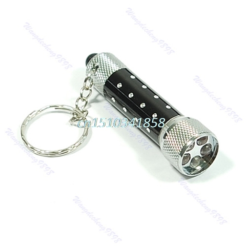 1Pc 5 Mini LED Flashlight Torch Key Chain Key Ring Keychain Black New #Y51# ► Photo 1/3