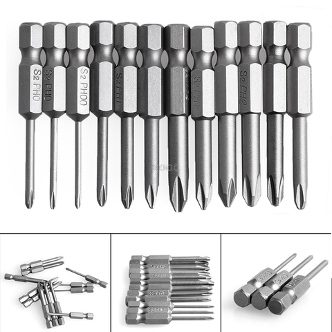 12Pcs 50mm 1/4 Inch Hex Shank Magnetic Phillips Cross Screwdriver Bits A25 dropshipping ► Photo 1/6