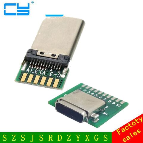 DIY 24pin USB-C USB 3.1 Type C Male & Female Plug & Socket Connector SMT type with PC Board ,Free shipping By China Post ► Photo 1/6