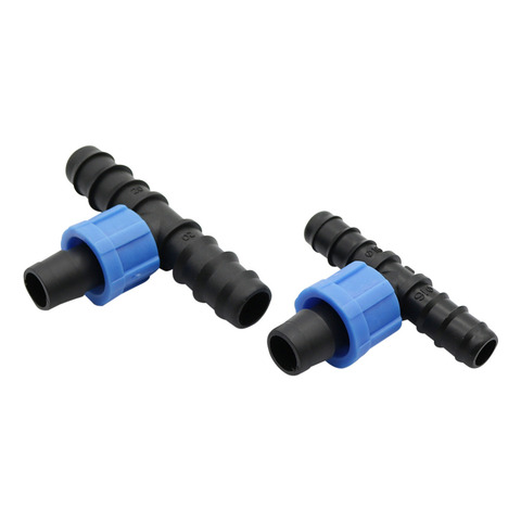 16mm Drip Tape Tee Connector drip irrigation fittings Greenhouse Thread Lock hose connector 50 Pcs ► Photo 1/6