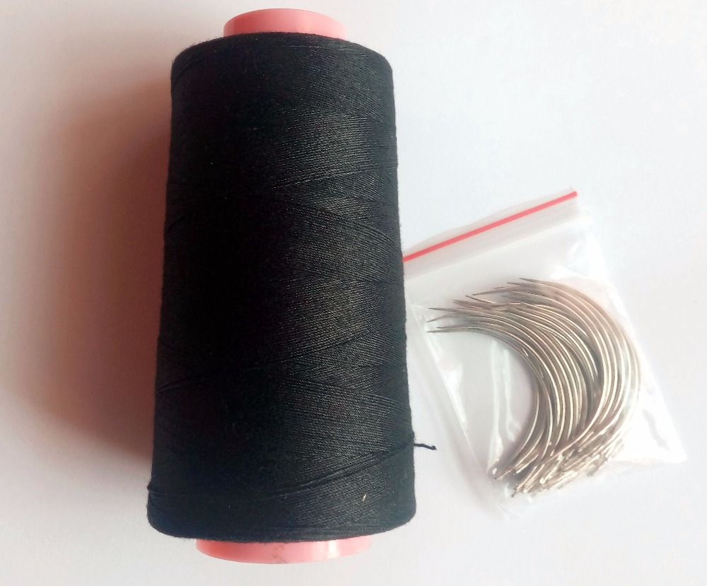 25 pcs C needle with gift 1 roll Black cotton thread weave thread hair  weaving thread - Price history & Review | AliExpress Seller - Xuchang  Peerless Hair Products Co., Ltd 