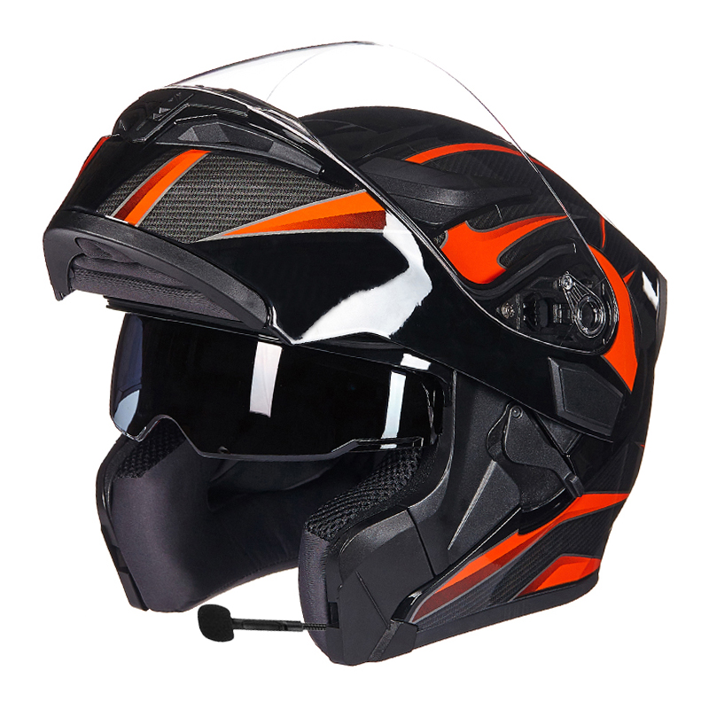 Motorcycle Helmets DOT Approved Bluetooth Helmet Casque Moto Full Up Moto Helmet 