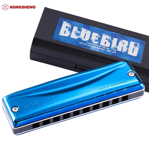 KONGSHENG Bluebird 10 Holes Diatonic Harmonica Blues Harp Mouth Organ Key C Professional Musical Instruments KongSheng Blue Bird ► Photo 1/6