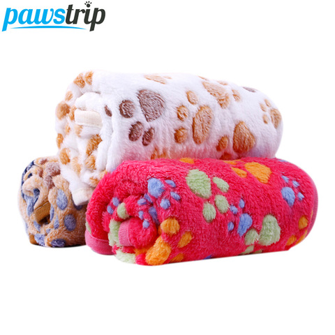 XS-L Soft Pet Blanket Winter Dog Bed Mat Foot Print Warm Sleeping Hamster Rabbit Beds Coral Fleece Dog Blanket Bed Warm Cat Beds ► Photo 1/6