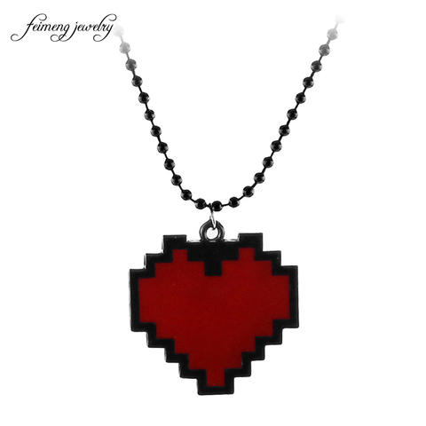 feimeng jewelry Anime Pixels Heart Necklace - Undertale cosplay of Frisk - 24
