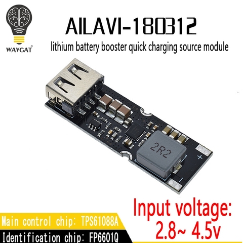 Single Cell Lithium Battery Boost Power Module Board 3.7V 4.2V Liter 5V 9V 12V USB Mobile Phone Fast Charge QC2.0 QC3.0 TPS61088 ► Photo 1/6