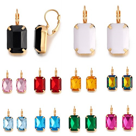 2022 Fashion Jewelry Gold-color Earring For Women Austrian Crystal Drop Earrings Stone Pendientes Mujer Moda Earing Gift ► Photo 1/6