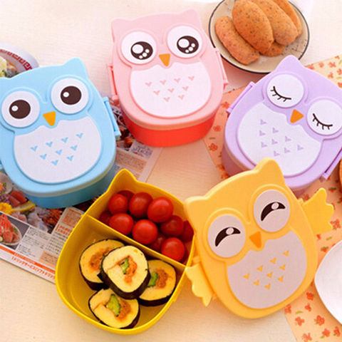 Cute Cartoon Owl Lunch Box Food Container Storage Box Portable Kids Student Lunch Box Bento Box Container With Compartments Case ► Photo 1/6