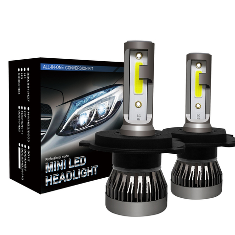 2Pcs Mini H4 H7 LED Bulb Car Headlight Lampada H1 H3 H8 H11 Led