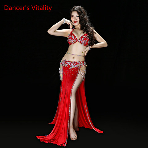 Women Belly dance bra and belt professional belly dancing costume Beaded  fringe bra belt belly dance clothes carnival outfit - AliExpress