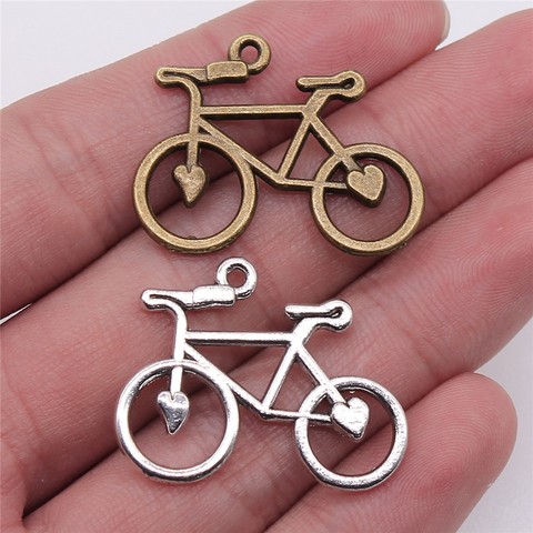 WYSIWYG 8pcs 31x23mm 3 Colors Antique Gold Antique Silver Color Antique Bronze Bike Charm Bicycle Pendant Bicycle Charm ► Photo 1/3
