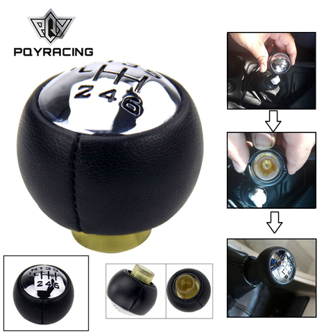 PQY - For PEUGEOT 307 308 3008 407 5008 807 PARTNER B9 TEPEE Gear Shift Knob 6 speed for citron C3 (A51) C4, C4 Picasso GSK80 ► Photo 1/6