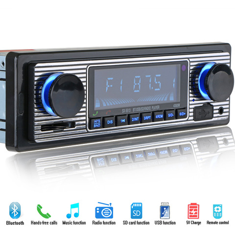 12V Bluetooth Car Radio Player Stereo FM MP3 USB SD AUX Audio Auto Electronics autoradio 1 DIN oto teypleri radio para carro ► Photo 1/6