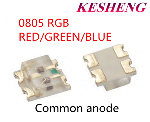 50PCS  SMD 0603 0606 1616 1615 RGB Full Color 0805 Red/Green/Blue Common Anode Led 1.6*1.6*0.6 mm LED Diode ► Photo 1/2