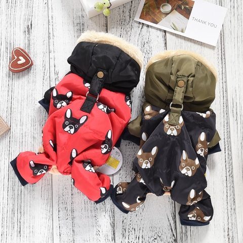 New French Bulldog Costumes For Dog Winter Warm Snow Down Jacket Coat For Puppies Small Medium Animal Pugs Pet Cat Clothes Goods ► Photo 1/6