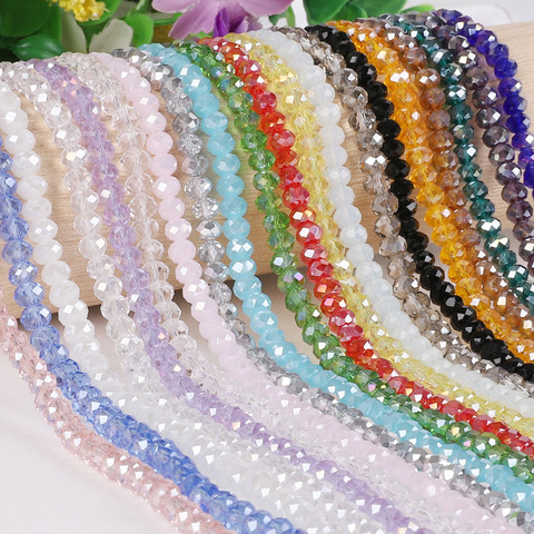2mm 3mm 4mm 6mm 8mm Rondelle Austria Faceted Crystal Beads Glass Beads Round Loose Spacer Beads for Jewelry Making ► Photo 1/6