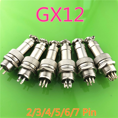 1set GX12 2/3/4/5/6/7 Pin Male + Female 12mm L88-93 Wire Circular Panel Connector Aviation Socket Plug with Plastic Cap Lid ► Photo 1/4