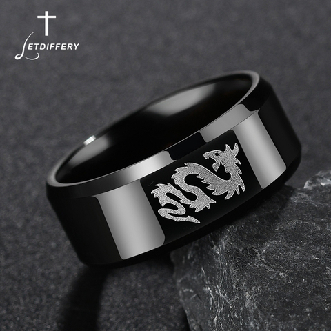 Letdiffery Stainless steel Dragon Ring Mens Jewelry Wedding Band  Wedding Band male ring for lovers ► Photo 1/6