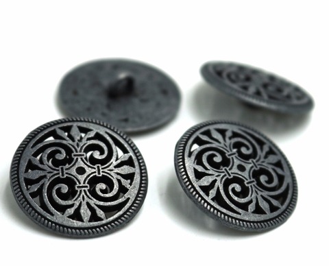 20pcs 17mm&23mm Silver Tone Hollow Pattern Shank Sewing Metal Buttons DIY Sew On Jeans Cloth Buttons Round Scrapbook Decoration ► Photo 1/6