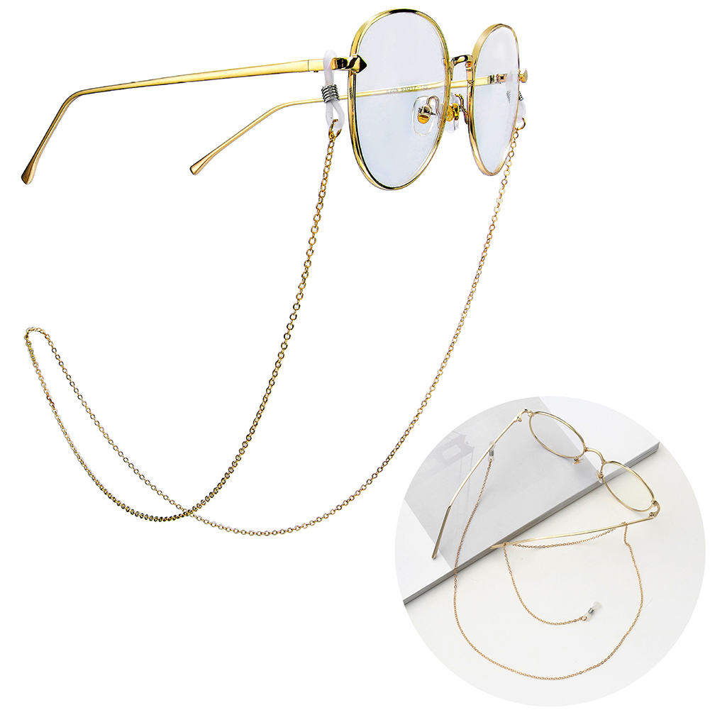 Shiny Gold Silver Eyeglass Cord Reading Glasses Eyewear Spectacles Chain Holder