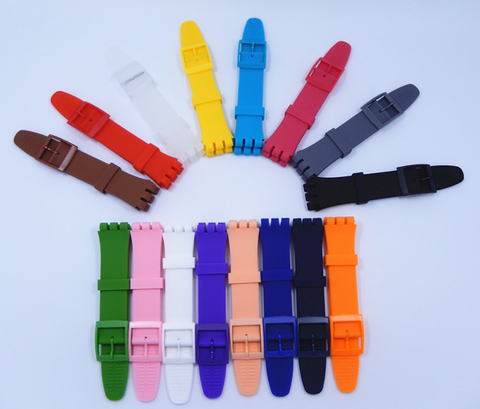 Silicone Rubber Wrist Smart Watch Band Strap For Swatch Bracelet Belt 16mm 17mm 19mm 20mm Watchband Accessories ► Photo 1/6