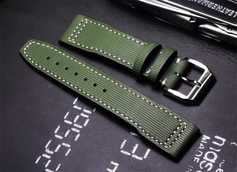 20 21 22mm high quality Handmade Watch Strap Green Luxury brands Watchbands Calfskin Wristband For IWC Brand watch accessories ► Photo 1/6