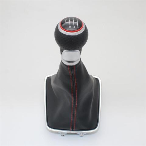 For VW Tiguan 5N 2007 2008 2009 2010 2011 Car-Styling 6 Speed Car Gear Stick Level Shift Knob With PU Leather Boot ► Photo 1/6