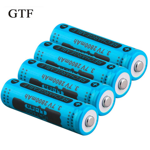 GTF 2/6/8pcs 3.7V 14500 2800mAh Capacitance Li-ion Rechargeable Battery For Flashlight Torch Blue 14500 Lithium BatterY ► Photo 1/6
