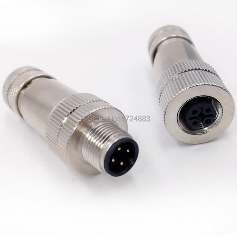M12 Sensor Waterproof connector Matel Signal shielding Male Female  screw threaded 4 5 8 Pin ► Photo 1/6