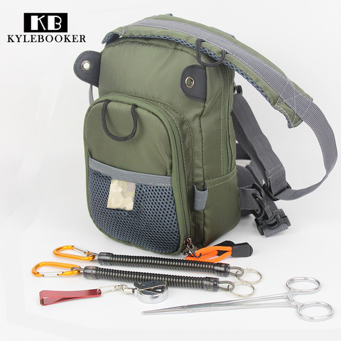 Outdoor Multifunctional Adjustable Army Green Fly Fishing Tackle Accessories Chest Pack Kits 2 Layer Storage Tools Bag ► Photo 1/6
