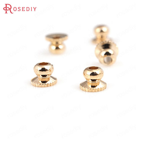 20PCS 4x3MM 24K Champagne Gold Color Plated Brass Beads Caps High Quality Diy Jewelry Accessories ► Photo 1/6