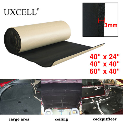 UXCELL 3mm/5mm/8mm/10mm Thick Car Soundproof Cotton Insulation Foam Sound Absorption Hood Roof Fender Deadener Mat ► Photo 1/6