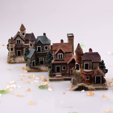 JX-LCLYL Resin Mini Fairy Garden Miniature Thatched House Landscape Micro Decorate Ornament ► Photo 1/6
