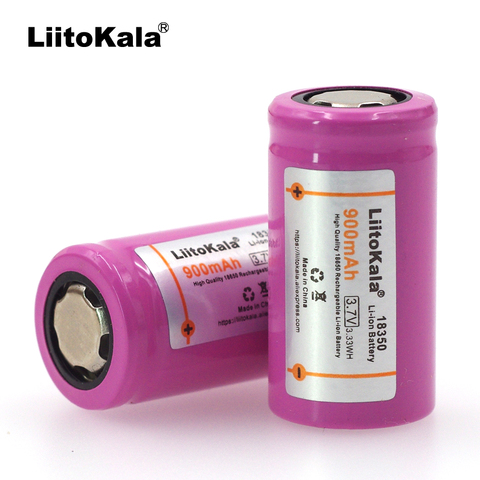 2PCS Liitokala ICR 18350 lithium battery 900mAh Rechargeable battery 3.7V power cylindrical Lamps Electronic cigarette smoking ► Photo 1/5