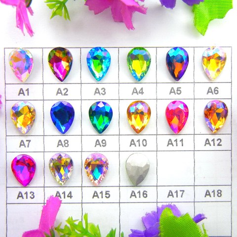 AB colors 7 sizes waterdrop water drop teardrop droplet Glass Crystals Glue on rhinestone ornament diy trimming ► Photo 1/6