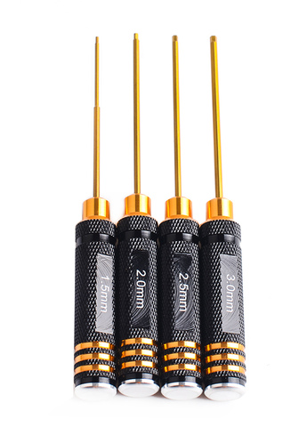 RC Tools hex screw driver set titanium plating hardened 1.5 2.0 2.5 3.0mm screwdriver For Rc helicopter Car ship Rc toys ► Photo 1/6