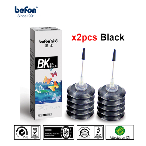 befon 2pcs Black Refill Ink kit Compatible for HP Canon ink Cartridge 301 21 22 301 121 140 141 pg510 cl511 40 41 for Printer ► Photo 1/4