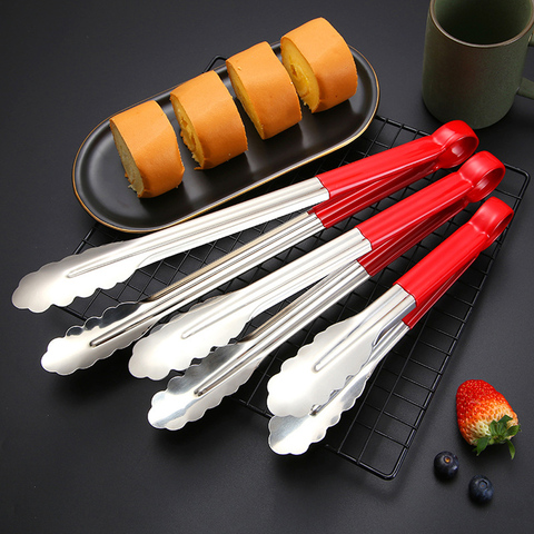 Meijuner BBQ Stainless Tongs Salad Bread Serving Tongs Non-Stick Kitchen Barbecue Grilling Cooking Tongs Kitchen Accessories ► Photo 1/6