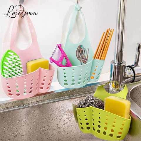 LMETJMA Kitchen Sponge Holder Draining Rack Sink Sponge Holder Bathroom Storage Shelf Sink Holder Drain Basket PYBI121403 ► Photo 1/6