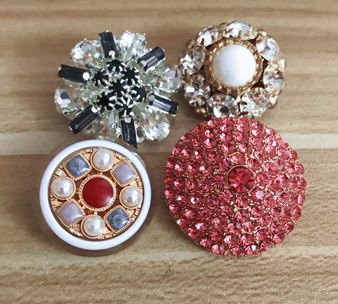 Pearl crystal,rhinestone sewing button for luxurious cashmere coat,sweater cloth , skirt, dress ► Photo 1/1