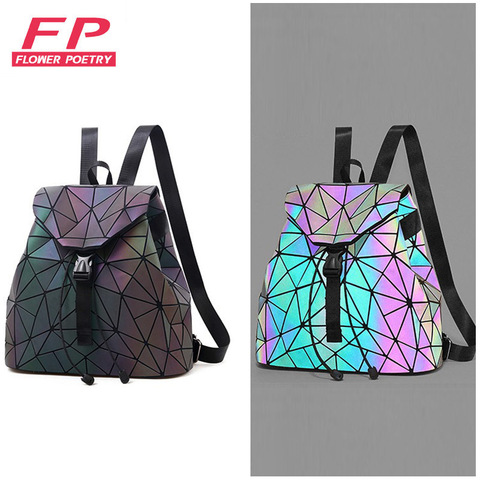 2022 New Bao Luminous Backpacks Women Fashion Girl Daily Backpack Folding Bags Girls Geometry School Backpack Female School Bags ► Photo 1/6