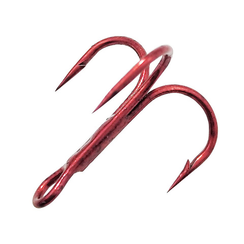 10pcs/lot Super Sharp Saltwater Red Fishing Hooks High-Carbon Steel 3X Treble Hooks 4# 6# 8# 10# High Strength Hooks Tackle ► Photo 1/6