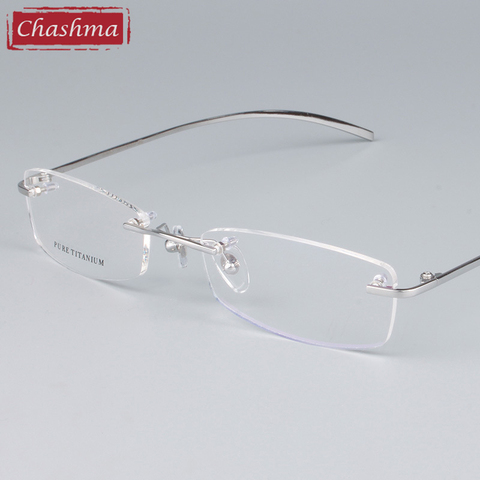 Chashma Unisex Glasses Eyewear Frames Titanium Rimless Glasses Frames Female Male Optical Spectacles ► Photo 1/5