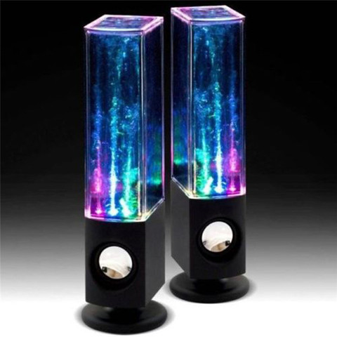 2PCS LED Light Dancing Water Music Fountain Light Speakers for PC Laptop For Phone Portable Desk Stereo Speaker ► Photo 1/6