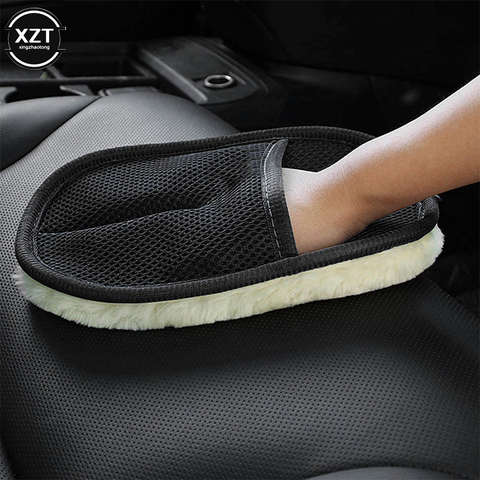 Car styling Soft Wool Car Wash Cleaning Glove Car Motor Motorcycle Brush Washer Auto Car Care Cleaning Tool Brushes Accessories ► Photo 1/6